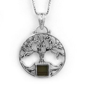 Tree of life necklace silver Tree of life pendant with gemstone Meaningful necklace for sister