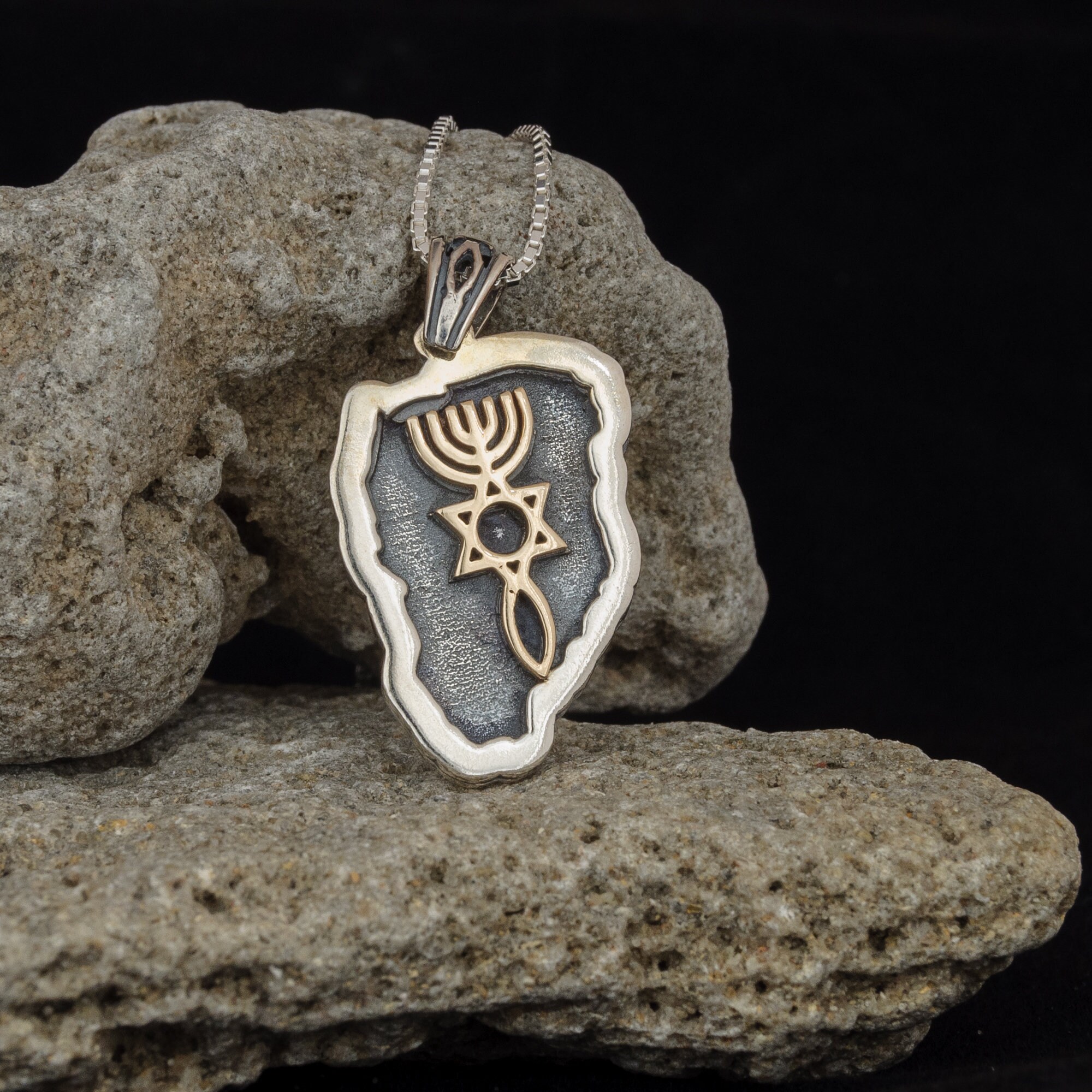 Solid 14k Gold Yeshua Jesus Hebrew Necklace Yeshu Biblical -  Denmark