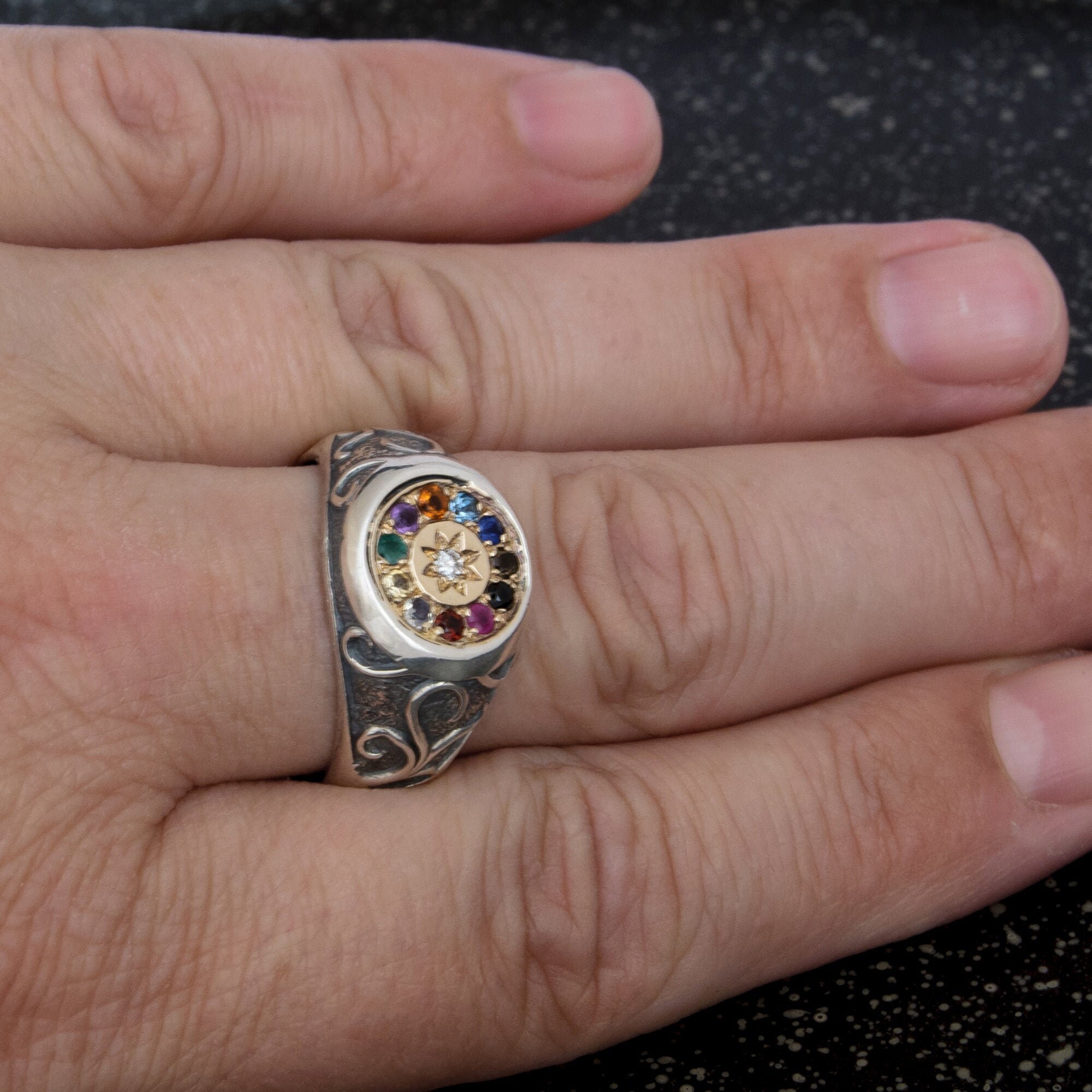 Kabbalah Rings Amulet Hoshen Stone Magic 12 Tribes Ring Spiritual Gifts ...