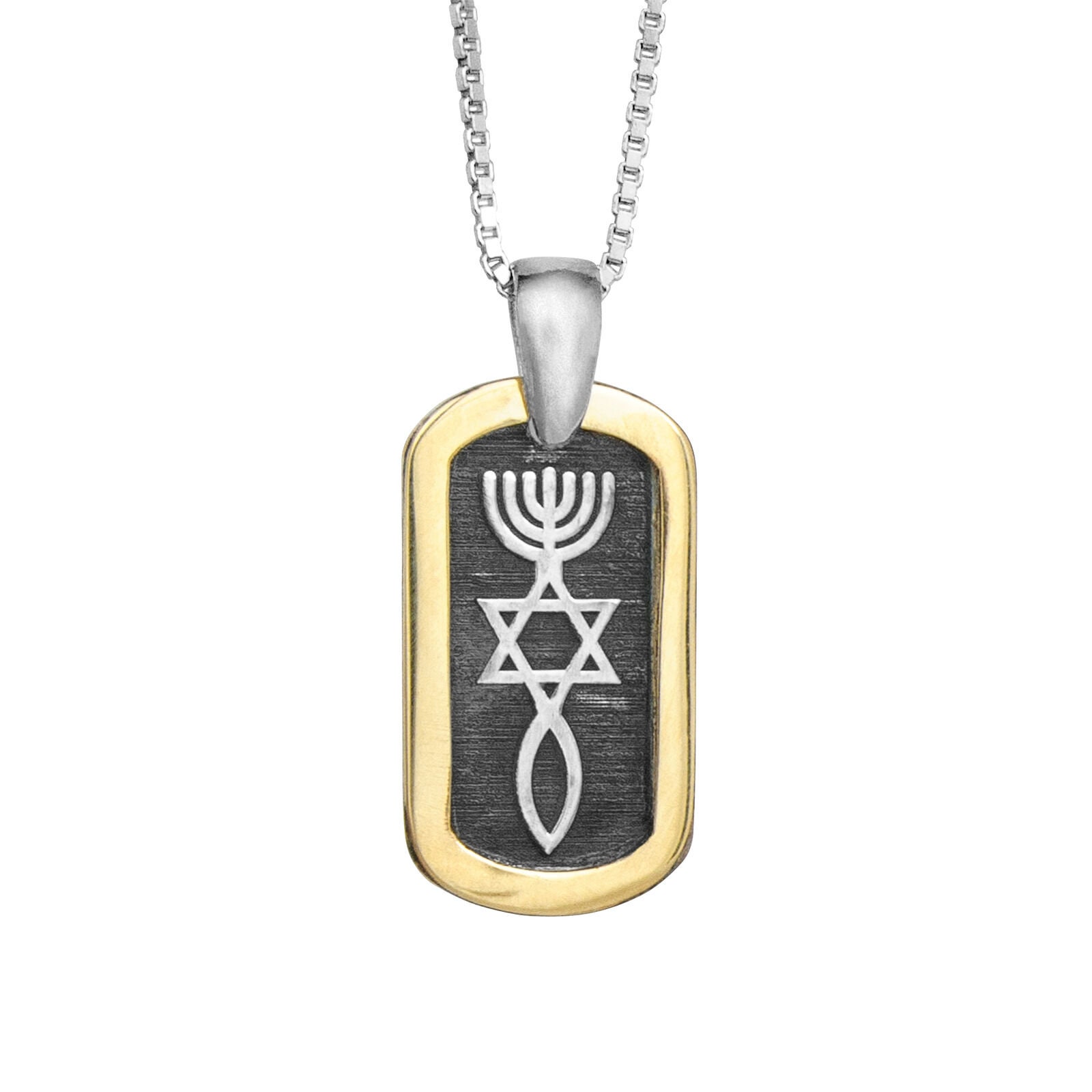 Menorah necklace for men Necklace Kabbalah Jewish jewelry men Etsy