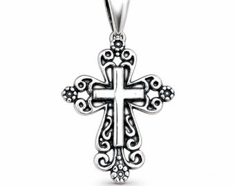 Orthodox cross necklace Cross necklace for kids Cross necklace women sterling silver Silver crucifix necklace