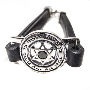 Jewish bracelet men Kabbalah bracelet men Jewish gifts for men Silver amulet bracelet Talisman bracelet