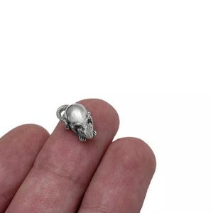 925 Sterling Silver Rat Amulet - Wealth Prosperity Luck & Abundance Charm, Tiny Purse Mouse Talisman -  for Business Career Growth  0.7&quot;/1cm