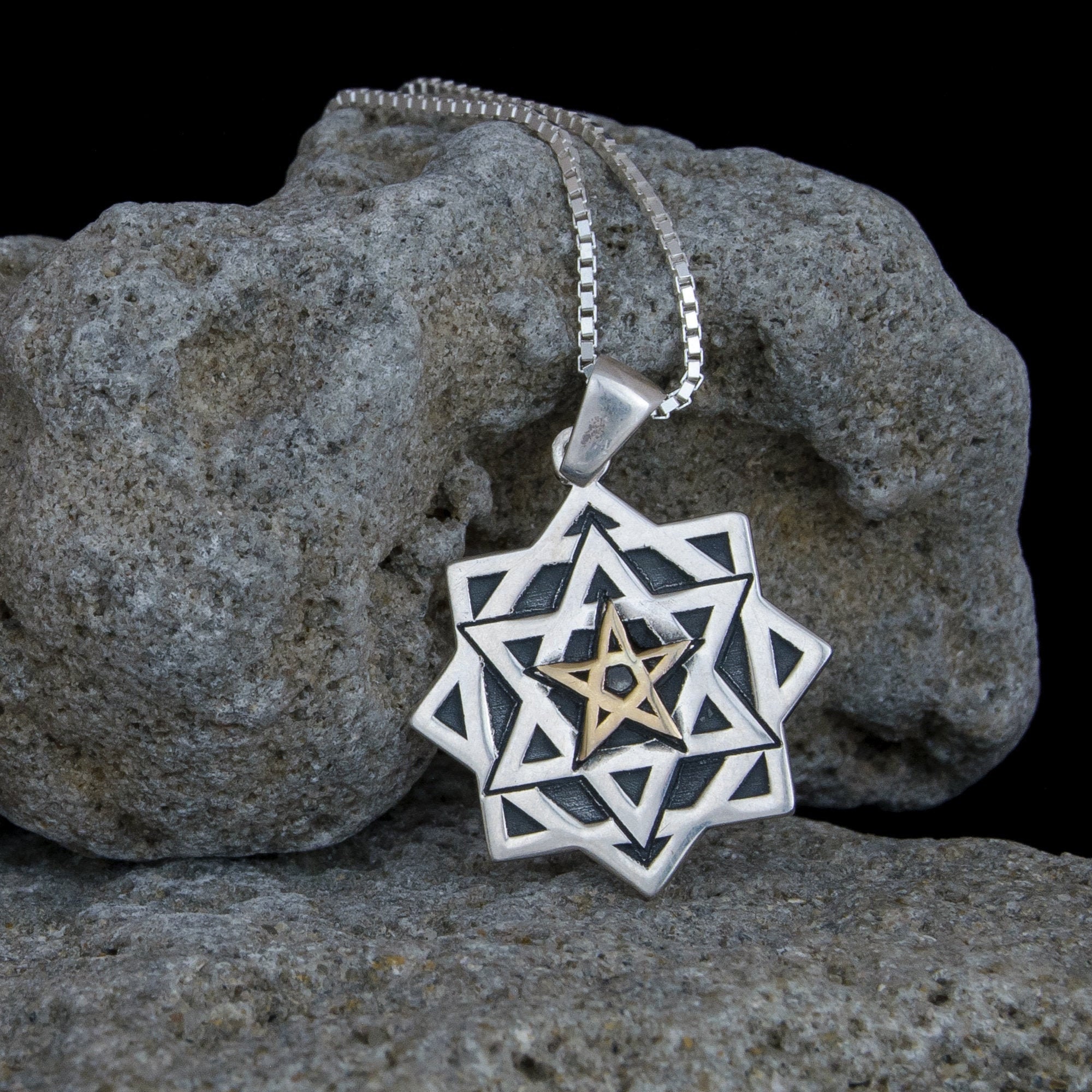 Collar de Cabalá estrella Colgante de amuleto Poderoso collar de protección  talismán mágico amuleto judío -  México