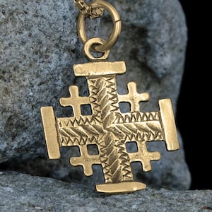 Jerusalem cross gold  necklace women  Crusader cross necklace Jerusalem cross pendant Jewish gifts from israel