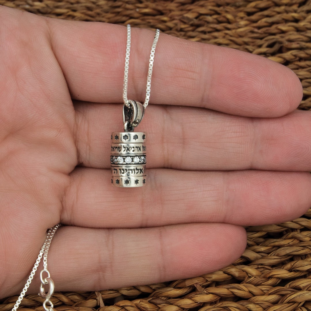Mezuzah Pendant Necklace Shema Israel Kabbalah Jewelry Jewish Amulet