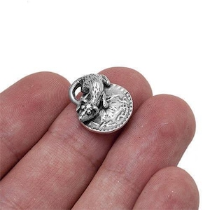 Sterling Silver Wallet Purse Rat ona Half Shekel Coin Amulet – Talisman for Wealth, Abundance & Success, Lucky Charm for Money 0.7&quot;/1cm