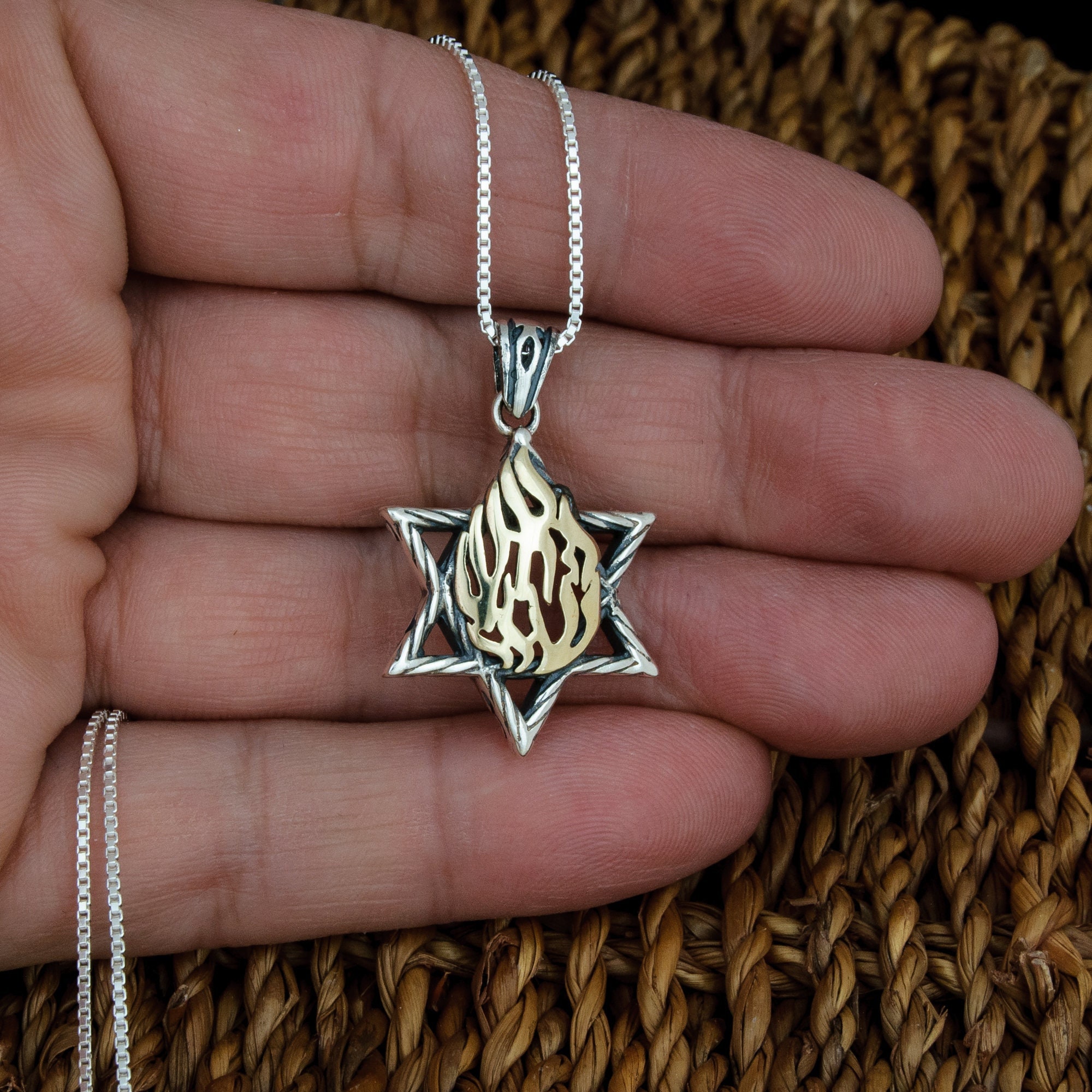 thumbnail interactive-video image 1 of FashionJunkie4Life Sterling Silver Star Of David Pendant Necklace - 18" Cable Chain, Nickel-Free, Made In USA 1 of 3