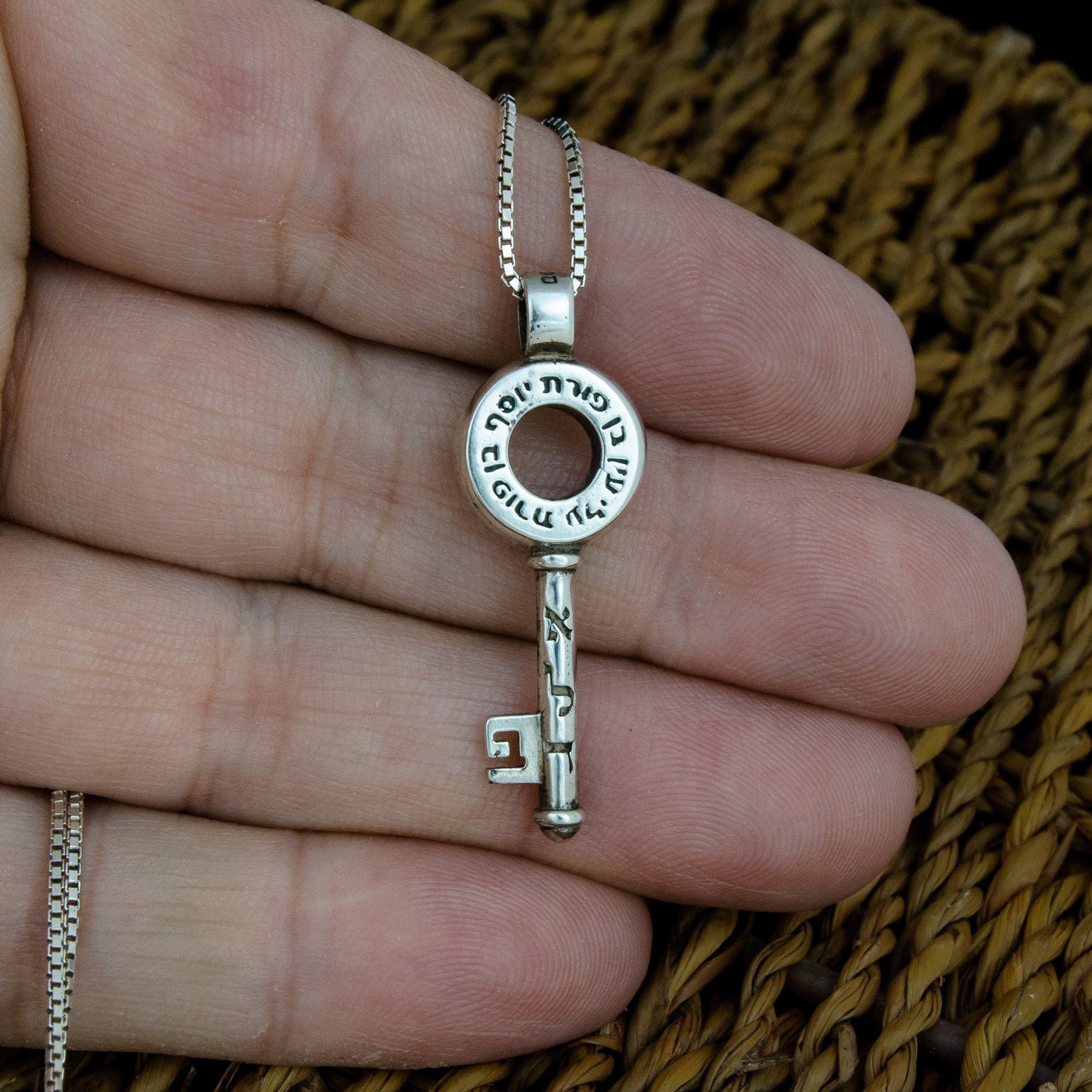 silver key necklace