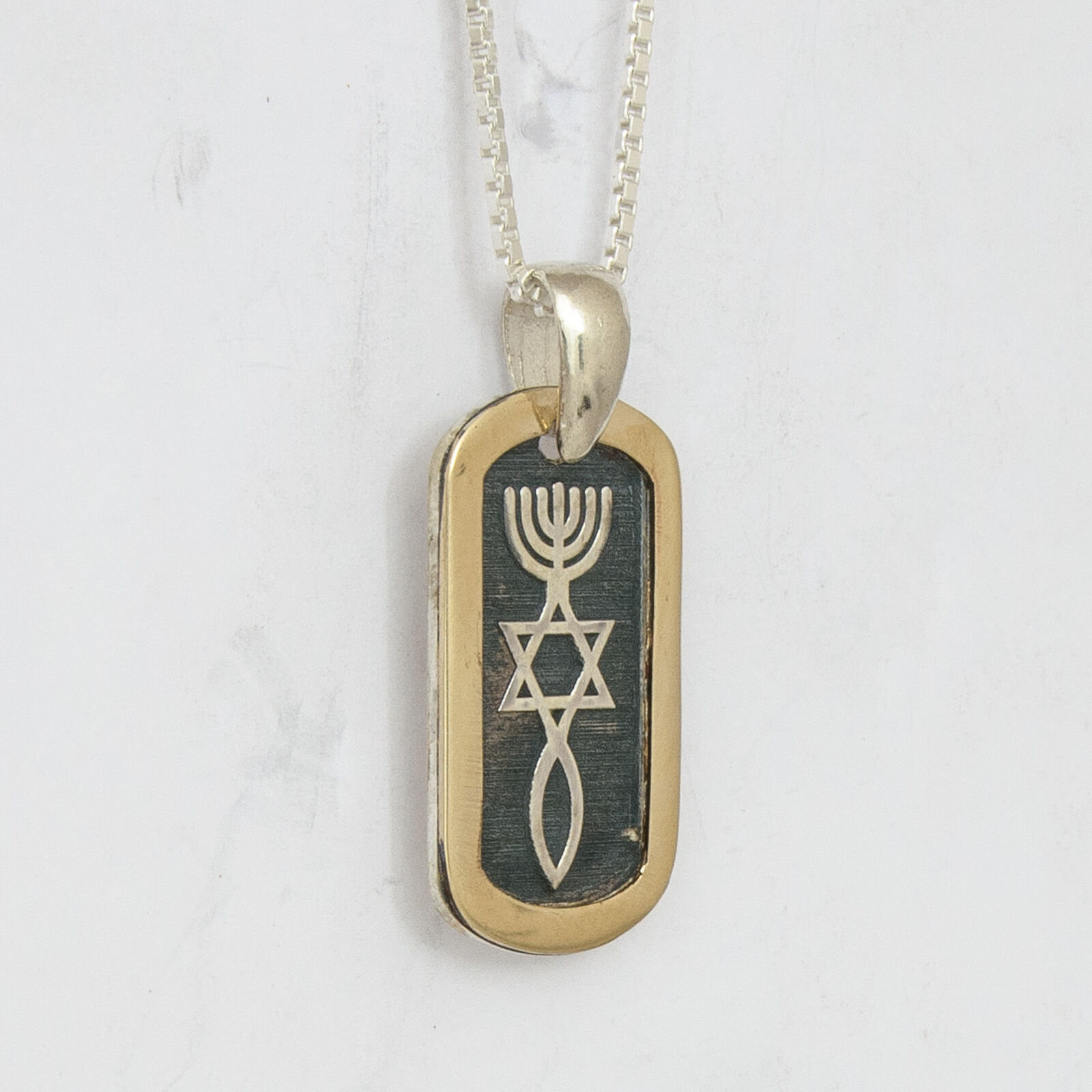 Menorah necklace for men Necklace Kabbalah Jewish jewelry men Etsy