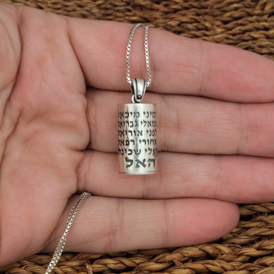 Silver Mezuzah Necklace for Men Jewish Amulet Against Etsy Denmark