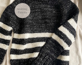 Wzór dzianiny swetra Arden: Malabrigo Noventa, raglan w paski (wzór PDF)