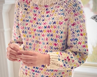 Wzór na sweter Forever Cozy: Malabrigo Rasta, Raglan | Grube dzierganie (wzór PDF)