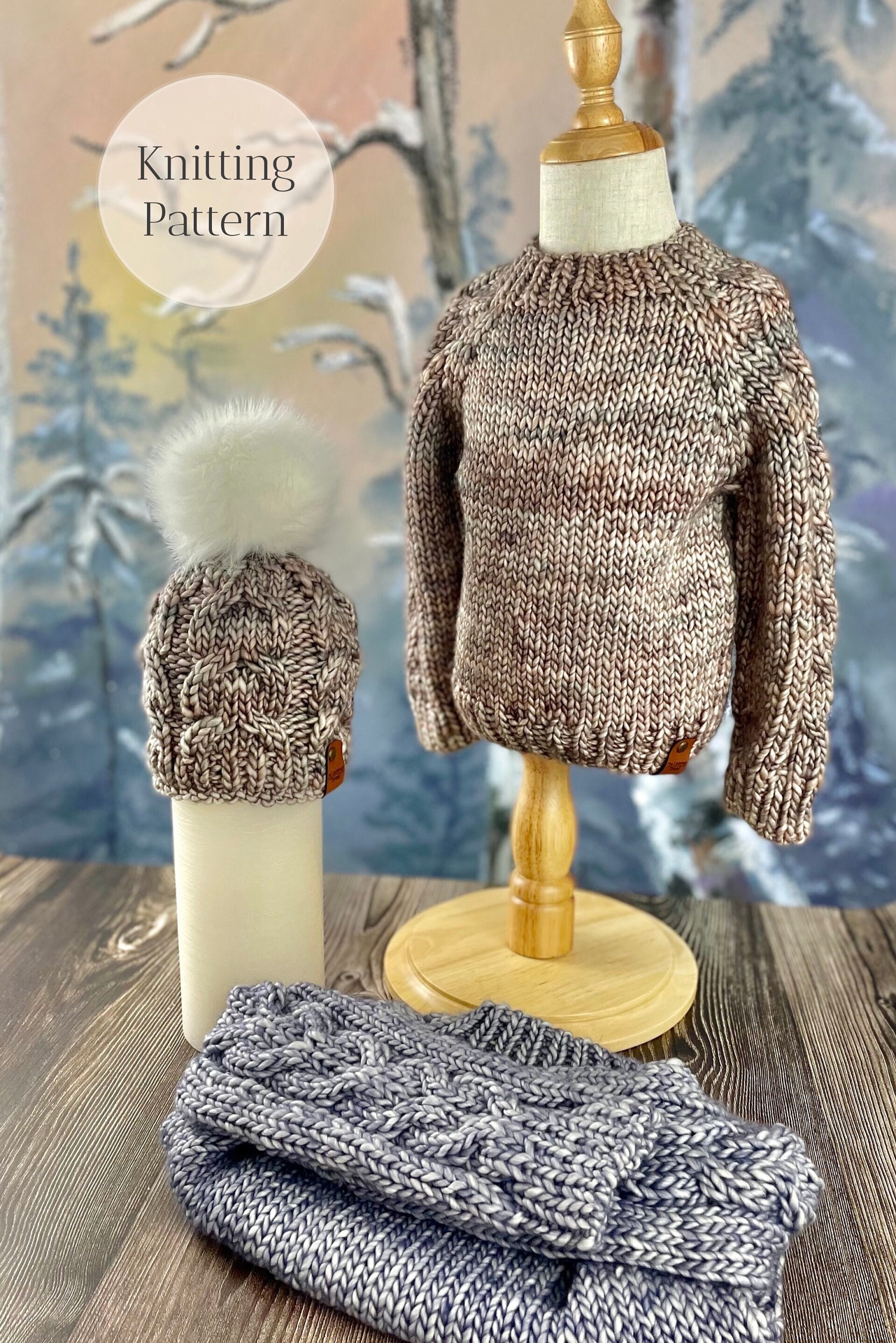Ari Kids Cable Knit Sweater Pattern: Chunky Merino Wool (PDF Pattern ...