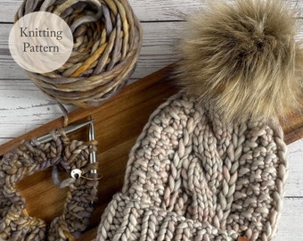 Wzór na czapkę Saige Chunky Knit: rozmiary dziecięce i dla dorosłych (wzór w formacie PDF)