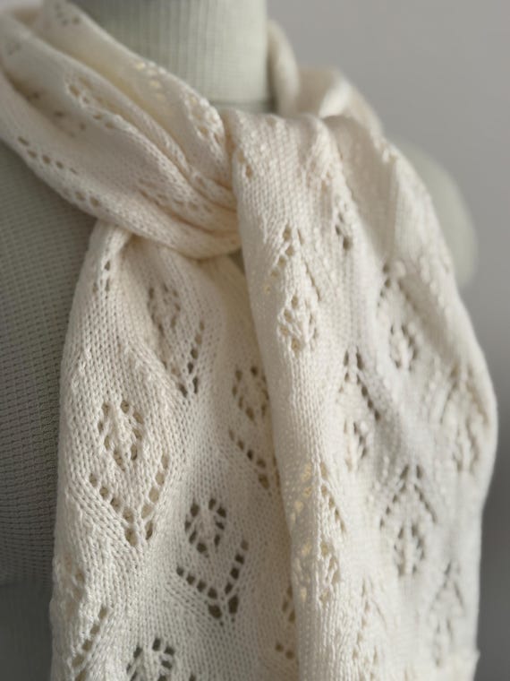 Sciarpa in pizzo Maglieria di lusso Lavorata a mano Lana