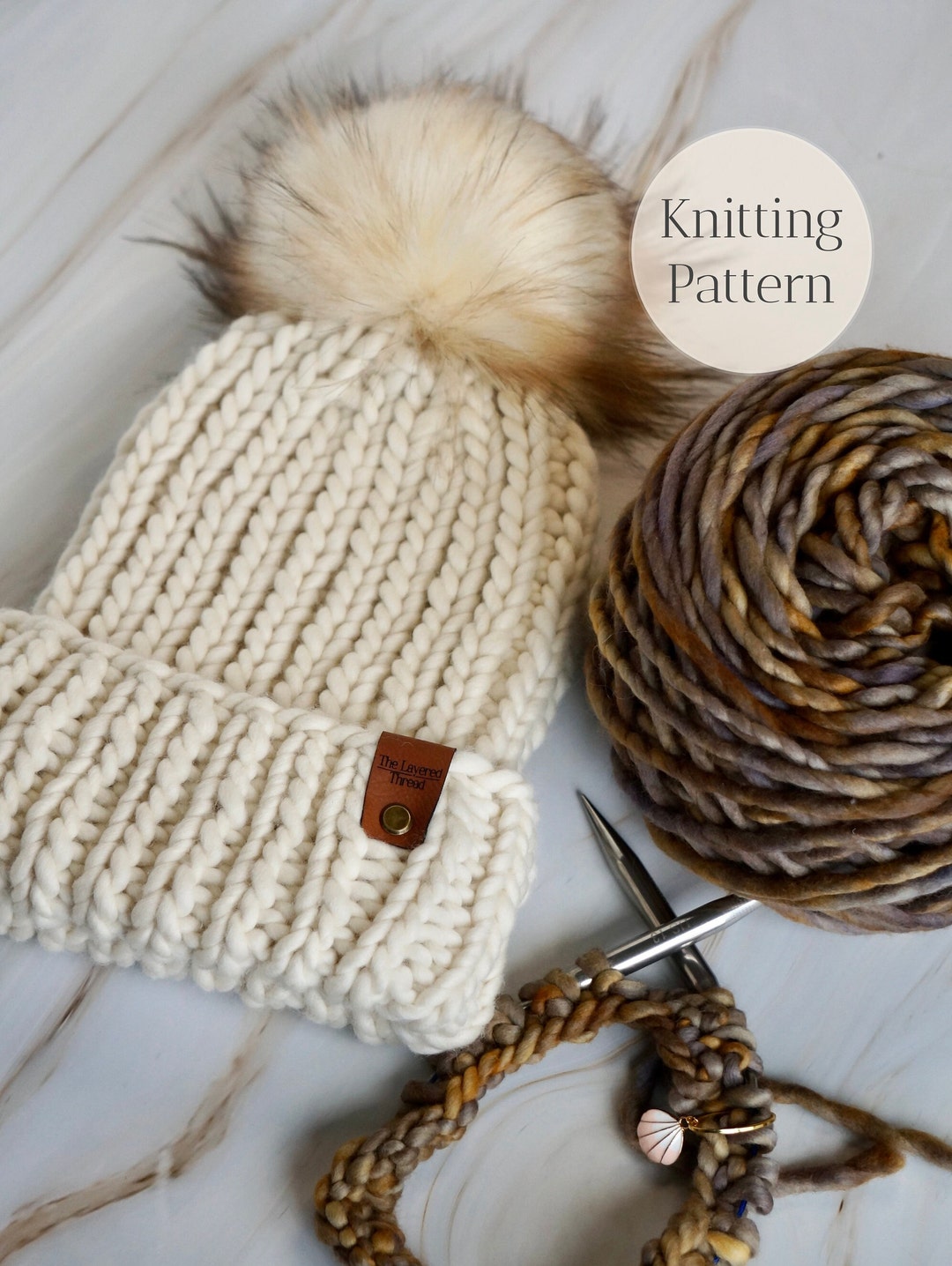 Atlas Beanie Knitting Pattern: Chunky Ribbed Hat (PDF Pattern) - Etsy