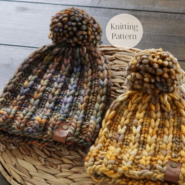 Knit Hat Pattern | Emery Hat Pattern | Chunky Knit Pattern