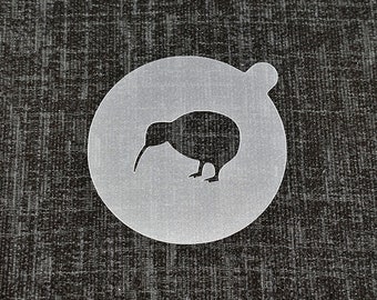 Reusable 'Kiwi Bird' Coffee Stencil. High Quality Strong 350 Micron Stencils.