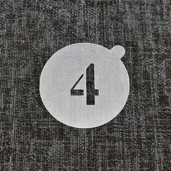 Reusable 'Number 4' Coffee Stencil. High Quality Strong 350 Micron Stencils.