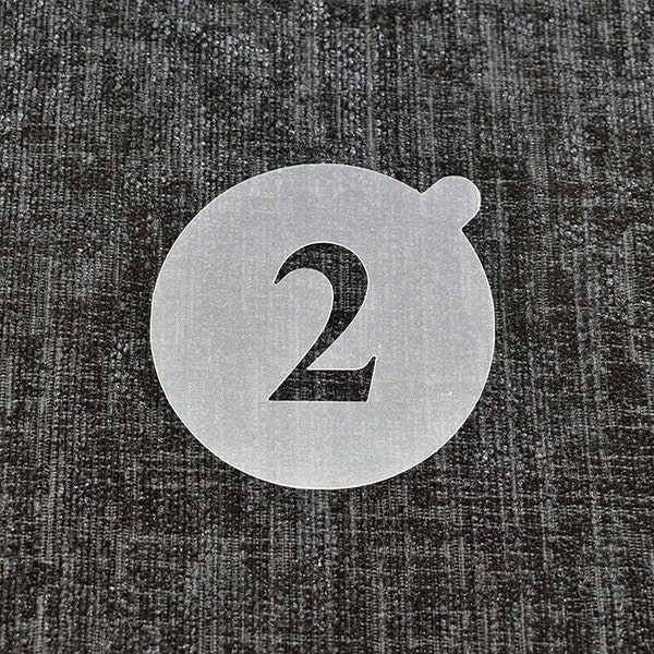 Reusable 'Number 2' Coffee Stencil. High Quality Strong 350 Micron Stencils.