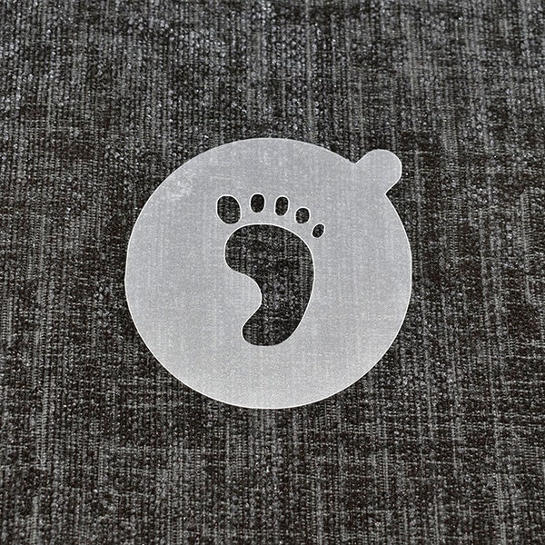 Reusable 'Foot' Coffee Stencil. High Quality Strong 350 Micron Stencils.