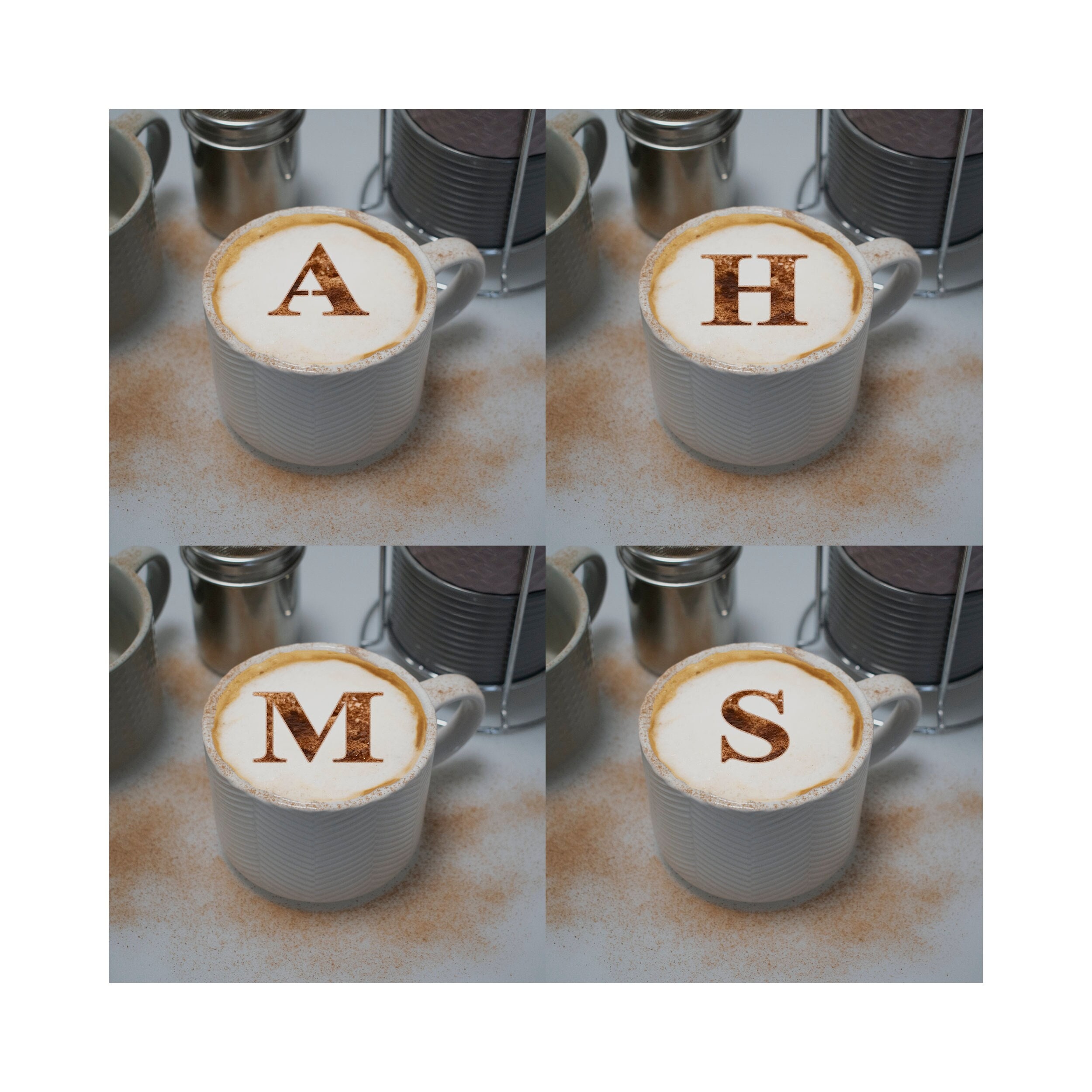 Set Coffee Stencils Drawing Picture Cappuccino Macchiato Latte Summer Theme  Stock Vector by ©zhigulinadesign@gmail.com 205497962