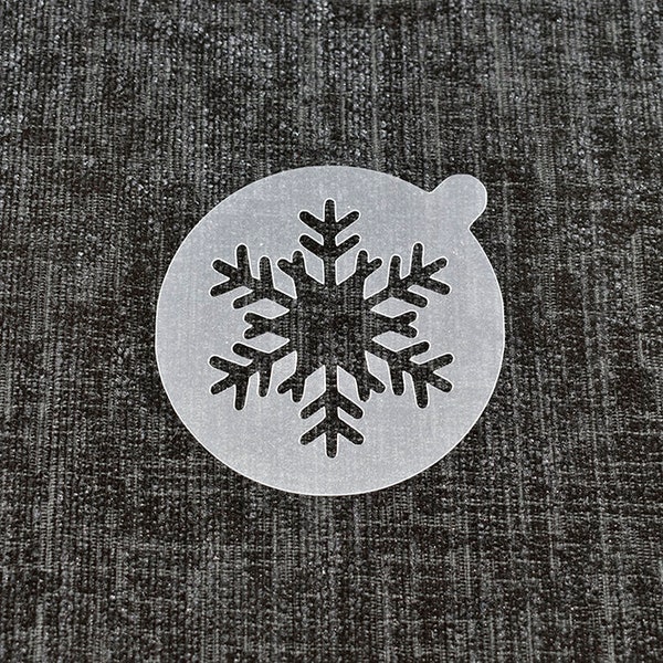 Reusable 'Snowflake 2' Coffee Stencil. High Quality Strong 350 Micron Stencils.