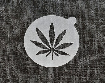 Reusable 'Medicinal Leaf' Coffee Stencil. High Quality Strong 350 Micron Stencils.