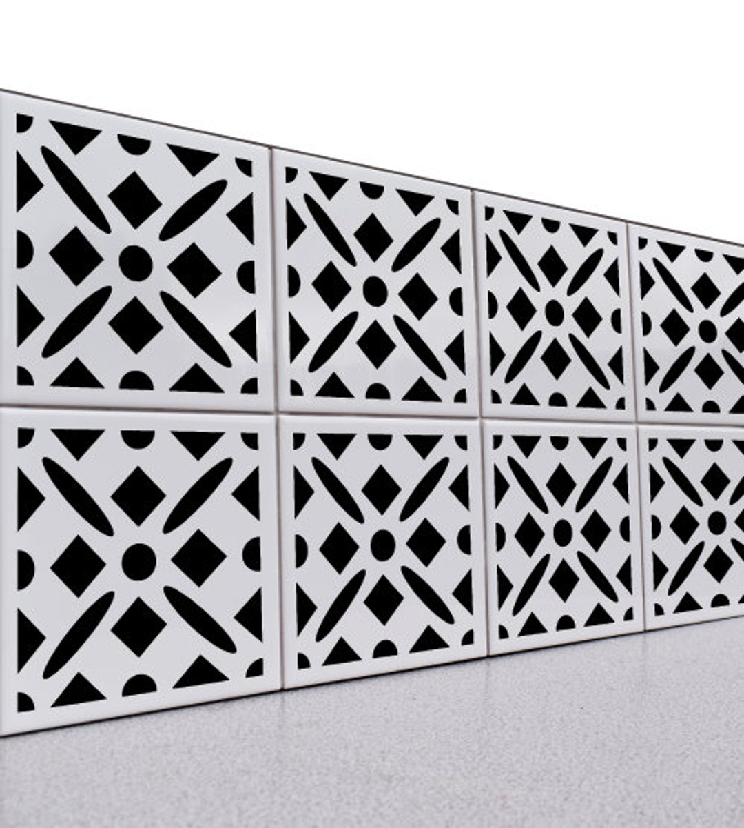 Tile Stencil - Design 13 - Reusable Pattern for Walls, Counters, and ...