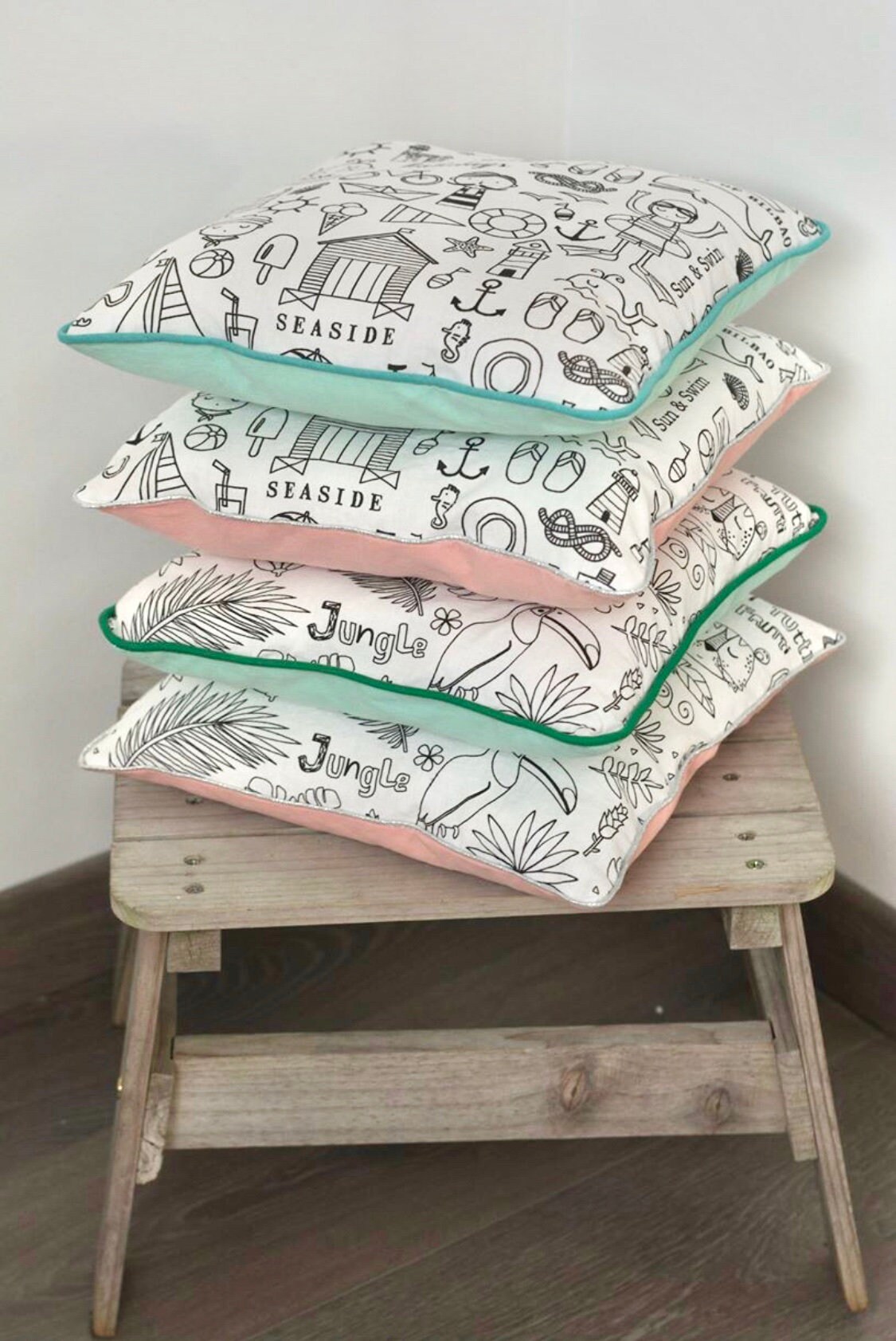 Enfants Coussins à Colorier Décoration Accessoires Enfants Tissus Oeko Tex