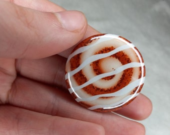 Cinnamon Roll Button Pin - 1.25 in/32 mm