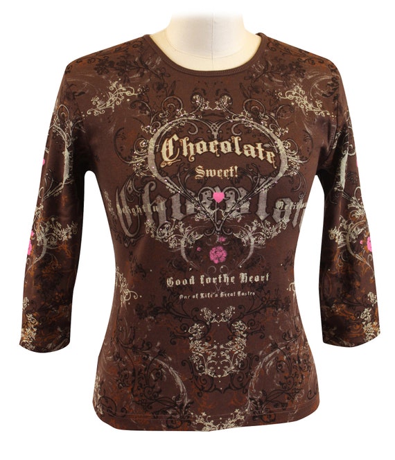 English Chocolate Top, Printed Tee - Morning Sun C