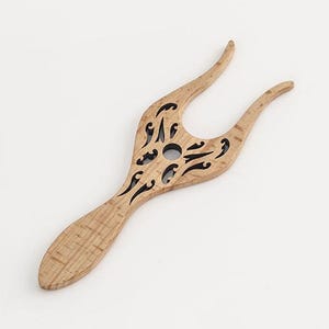 Single Lucet Knitting Fork Braiding Tool Rosewood Steam Beech Wood
