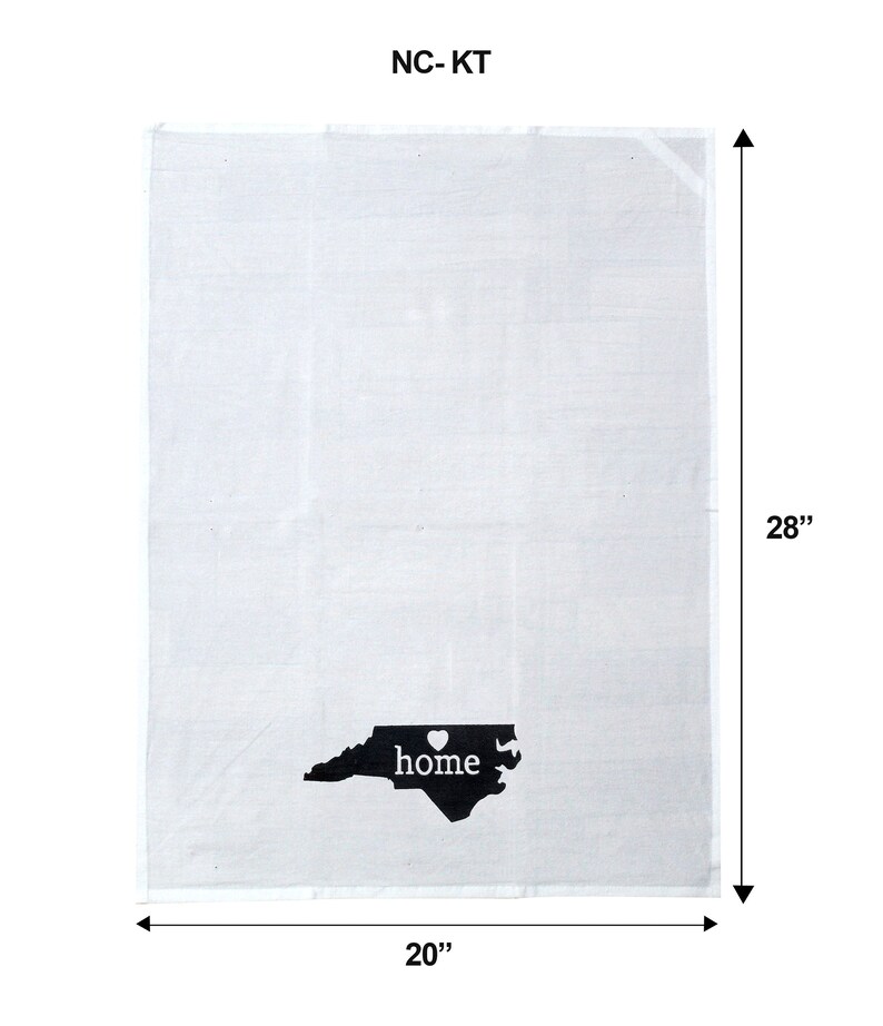 Home State Decor 100/% Cotton State Pride Set of 2 North Carolina Home State Flour Sack Kitchen Towel 20 x 28