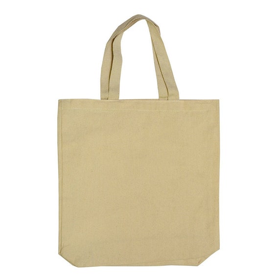 Natural Color Pack of 12 100% Cotton Canvas Medium Tote Bag 14x13x3 