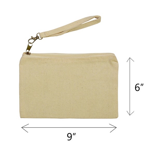Pack Of 10 White Canvas Zipper Bags, Zipper Pencil Pouch Craft Blank Canvas  Bag, Makeup Bag, Coin Purse Travel Accessories (black String) | Fruugo DK