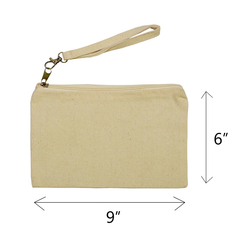 6 Pack or 12 Pack Blank Canvas Wristlet Pouch with Zipper Etsy