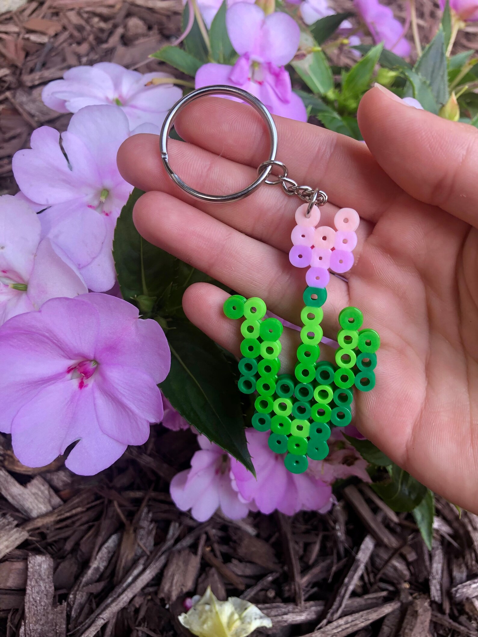 Minecraft Flower Perlermelty Bead Keychains Etsy