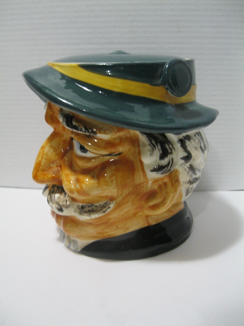 Vintage Large Tobacco Pottery Head Humidor Jar Stafford Etsy
