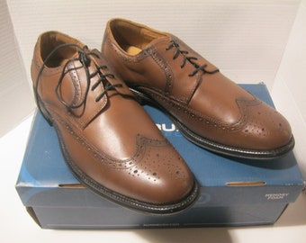Men's Nunn Bush Wing Tip Dress Shoes Chestnut Brown Size 11 W New in Box