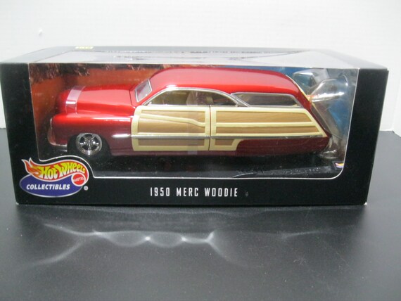 Vintage Hot Wheels Merc Woodie 1950 1:18 Scale Die Cast Car Mattel 