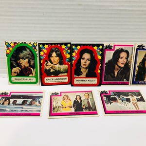 Lot de huit cartes vintage Charlie's Angels, années 1970