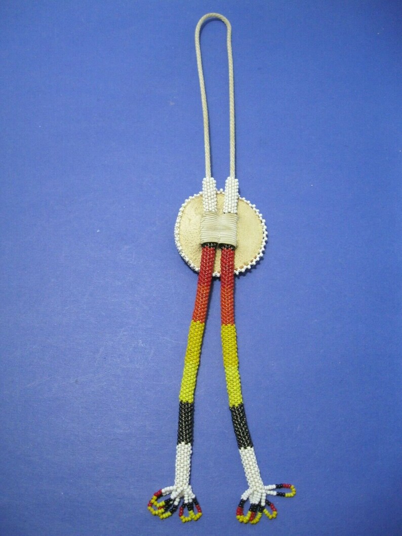 Native American Handmade Beaded Slide Bolo Tie Beautiful