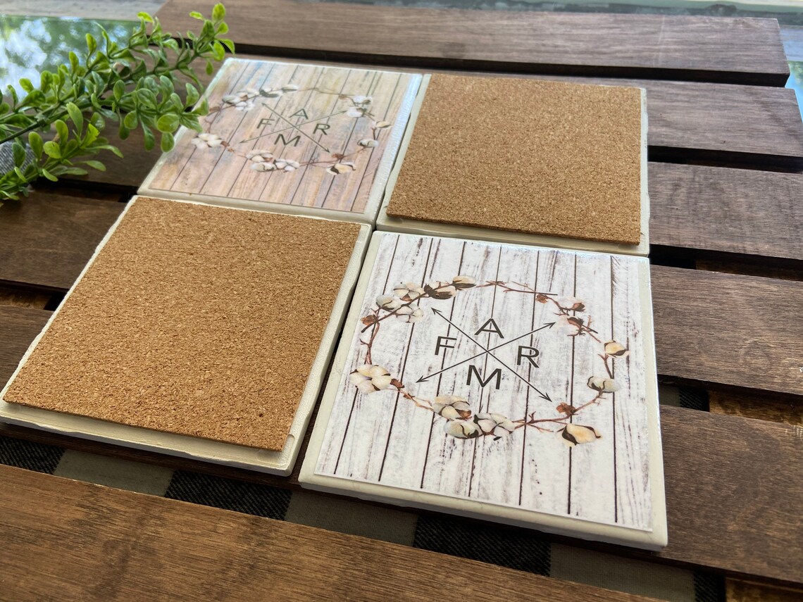Farmhouse coaster set of 4 Housewarming gift wedding gift Etsy