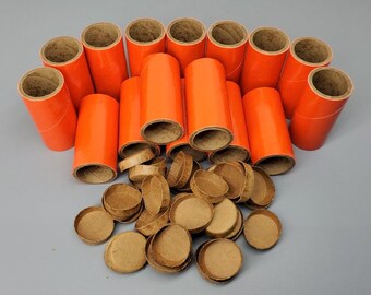 25pc Orange Fireworks Tubes & Caps Heavy Wall 1" x 2-1/2" x 1/8" 37mm