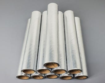 10pc Fireworks Paper Cardboard Tubes 3/4" x 6" x 1/8" Silver Thick Walled
