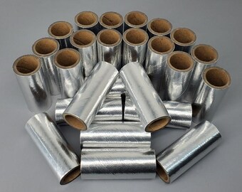 25pc Fireworks Paper Cardboard Tubes 3/4" x 2-1/2" x 1/8" Silver Thick Walled