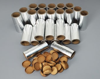 25pc Fireworks Silver Tubes and 50pc Paper Plugs Kit 3/4" x 2-1/2" x 1/8" Wall