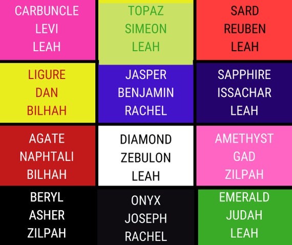 EUEAVAN 12 tribù d'Israele Collana con ciondolo con EUEAVAN 12 tribù d'Israele Collana con ciondolo con